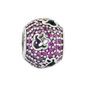 Authentic Pandora Minnie Head Purple Pave Charm - NWOT